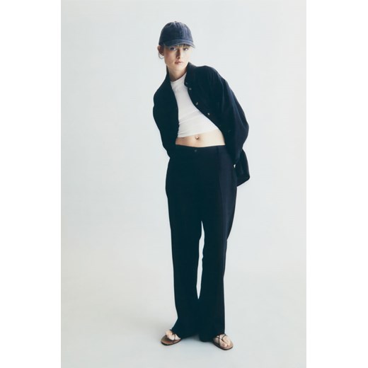 H & M - Spodnie z domieszką lnu - Czarny ze sklepu H&M w kategorii Spodnie damskie - zdjęcie 170103932