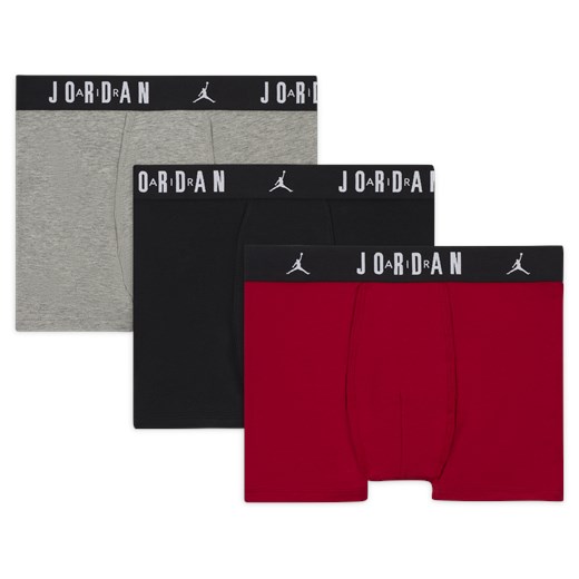 Bokserki dla dużych dzieci Jordan Dri-FIT Flight Essentials (3 pary) - Czerwony Jordan XL Nike poland