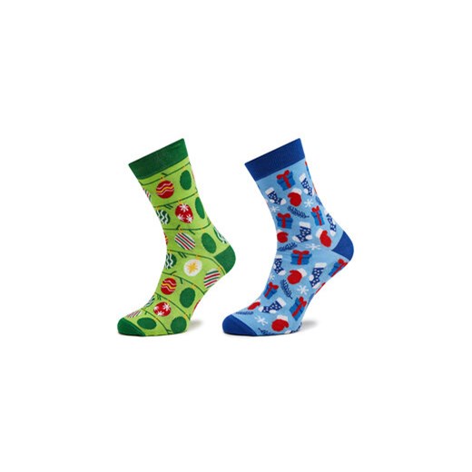 Rainbow Socks Zestaw 2 par wysokich skarpet unisex Xmas Socks Balls Adult Gifts Pak 2 Kolorowy ze sklepu MODIVO w kategorii Skarpetki damskie - zdjęcie 170108441