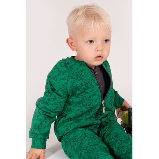 Zielona bluza dresowa niemowlęca rozpinana w dinozaury ze sklepu 5.10.15 w kategorii Bluzy i swetry - zdjęcie 170111600