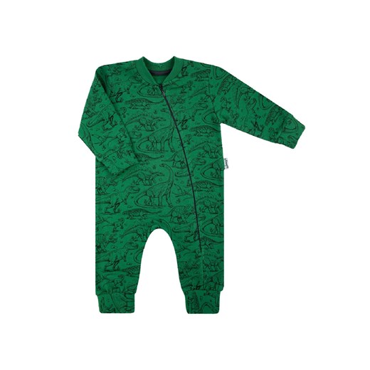 Dzianinowy pajac dla małego chłopca dresowy zielony w dinozaury ze sklepu 5.10.15 w kategorii Pajacyki - zdjęcie 170111732