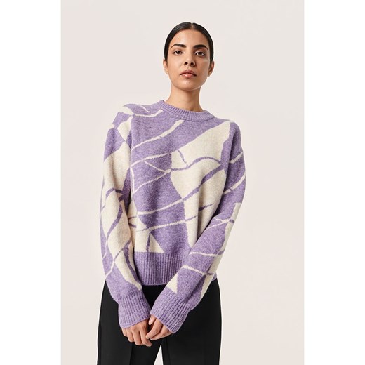 Soaked in Luxury Sweter &quot;Rakel&quot; w kolorze fioletowo-kremowym ze sklepu Limango Polska w kategorii Swetry damskie - zdjęcie 170112463
