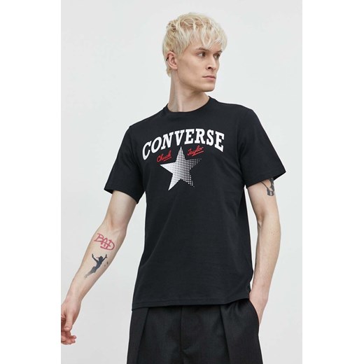 Converse t-shirt bawełniany kolor czarny z nadrukiem Converse L ANSWEAR.com