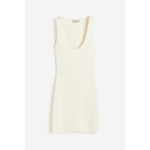 H & M - Dzianinowa sukienka bez rękawów - Biały ze sklepu H&M w kategorii Sukienki - zdjęcie 170117353