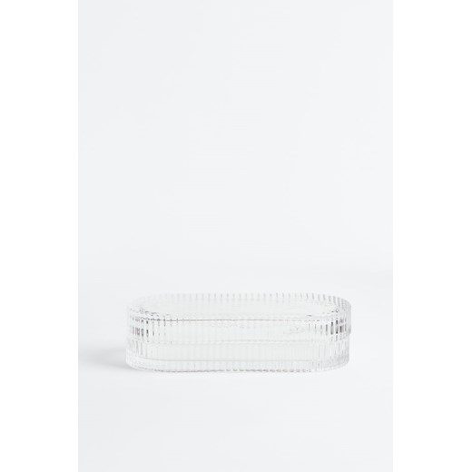 H & M - Owalny pojemnik ze szkła - Biały ze sklepu H&M w kategorii Pudełka i pojemniki - zdjęcie 170117472