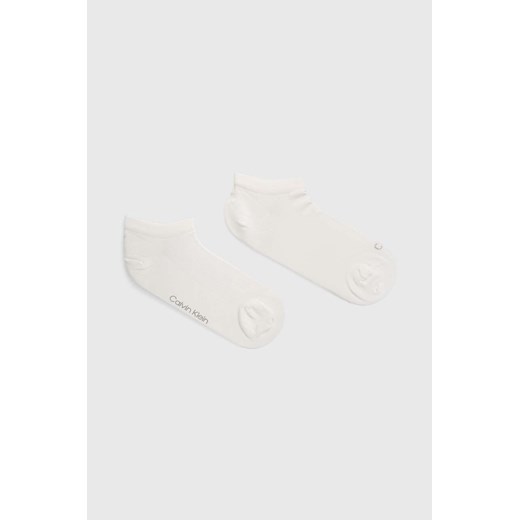 Calvin Klein skarpetki 2-pack damskie kolor biały ze sklepu ANSWEAR.com w kategorii Skarpetki damskie - zdjęcie 170119811
