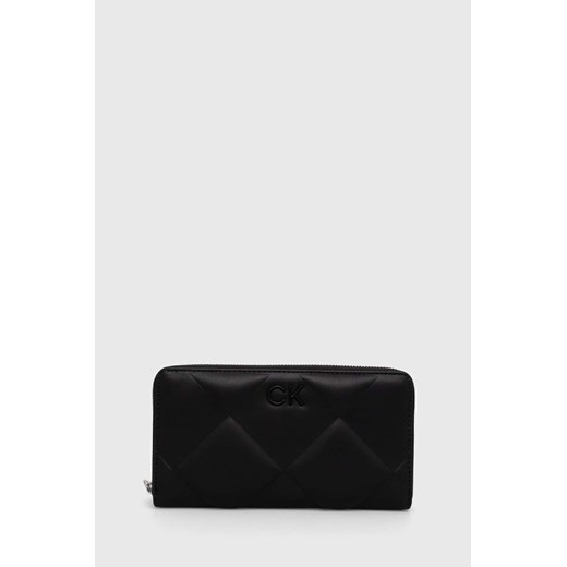 Calvin Klein portfel damski kolor czarny ze sklepu ANSWEAR.com w kategorii Portfele damskie - zdjęcie 170119851