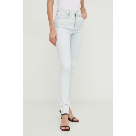 Calvin Klein Jeans jeansy damskie kolor niebieski ze sklepu ANSWEAR.com w kategorii Jeansy damskie - zdjęcie 170121970