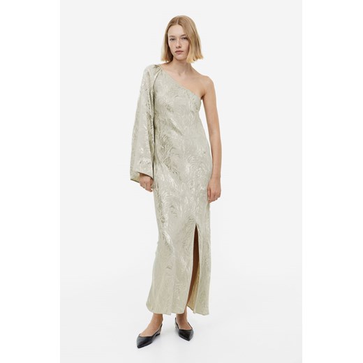 H & M - Żakardowa sukienka na jedno ramię - Beżowy ze sklepu H&M w kategorii Sukienki - zdjęcie 170122942