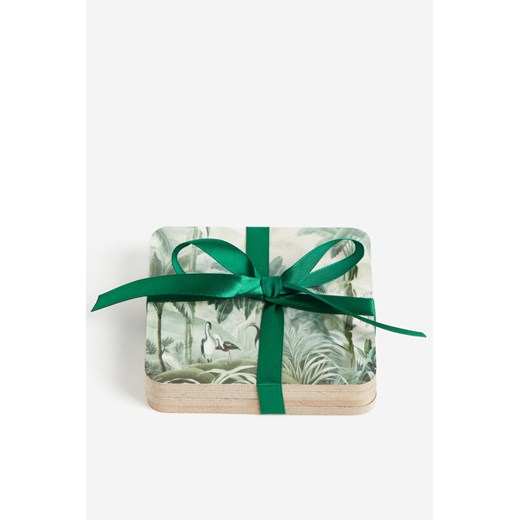 H & M - Podkładka pod szklanki 4-pak - Zielony ze sklepu H&M w kategorii Podkładki na stół - zdjęcie 170123010