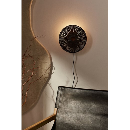 H & M - Ratanowa lampa ścienna - Czarny ze sklepu H&M w kategorii Lampy ścienne - zdjęcie 170123124