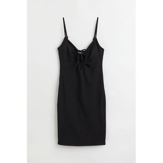 H & M - Sukienka bodycon z dżerseju w prążki - Czarny H & M XS H&M