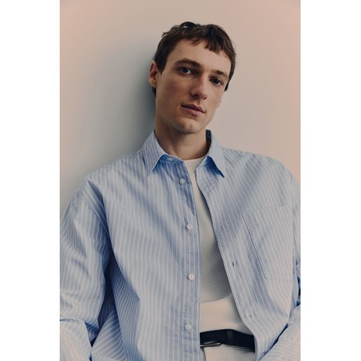 H & M - Popelinowa koszula Loose Fit - Niebieski ze sklepu H&M w kategorii Koszule męskie - zdjęcie 170123171
