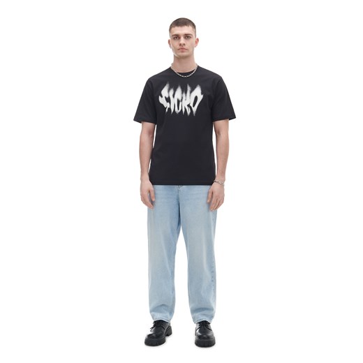 Cropp - Czarna koszulka z nadrukiem - czarny ze sklepu Cropp w kategorii T-shirty męskie - zdjęcie 170124883