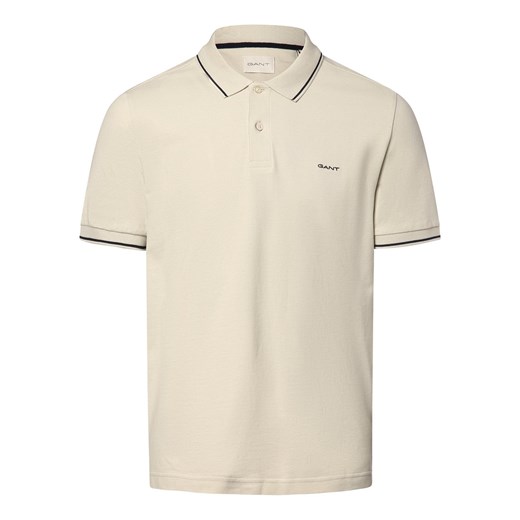 Gant Męska koszulka polo Mężczyźni Bawełna beżowy jednolity ze sklepu vangraaf w kategorii T-shirty męskie - zdjęcie 170125580