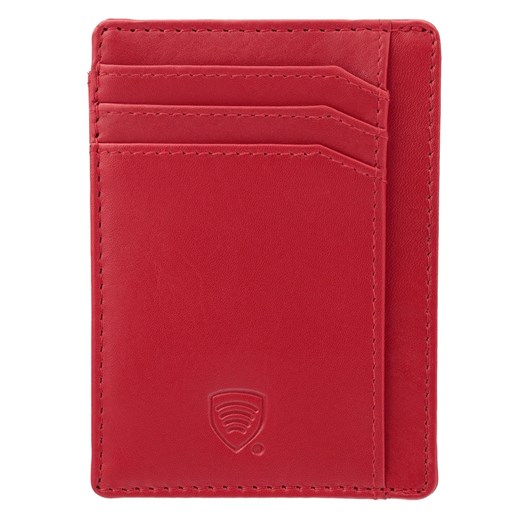 Skórzane etui na karty zbliżeniowe RFID (Czerwone) Koruma Uniwersalny Koruma ID Protection