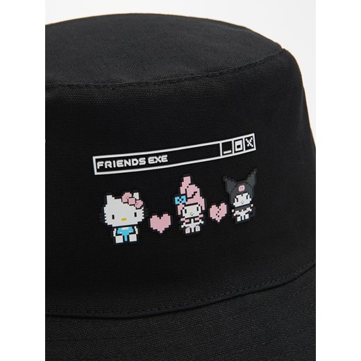 Cropp - Dwustronny kapelusz bucket hat Hello Kitty & Friends - czarny Cropp Uniwersalny Cropp