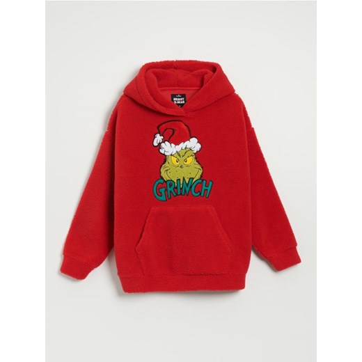 Czerwona bluza polarowa z kapturem Grinch House S House wyprzedaż