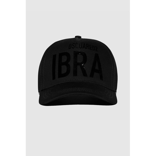 DSQUARED2 Czarna czapka z logo ibra Dsquared2 wyprzedaż outfit.pl