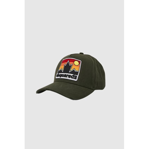 DSQUARED2 Zielona czapka z naszywką ze sklepu outfit.pl w kategorii Czapki z daszkiem męskie - zdjęcie 170134834