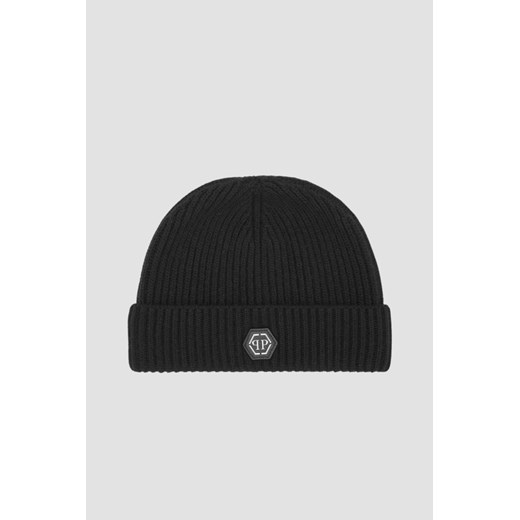 PHILIPP PLEIN Czarna czapka wełniana ze sklepu outfit.pl w kategorii Czapki zimowe męskie - zdjęcie 170135034
