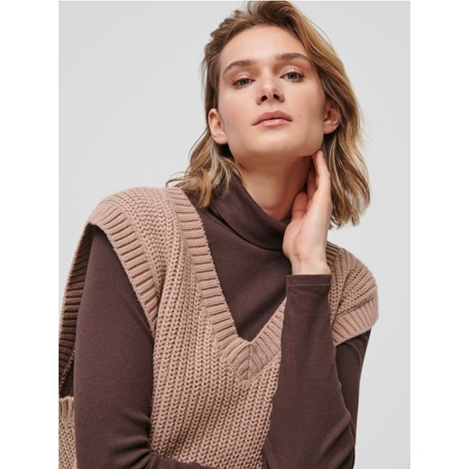 Sinsay - Kamizelka oversize - beżowy Sinsay XS promocyjna cena Sinsay