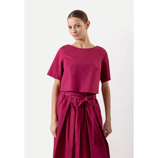 Krótka bawełniana bluzka w amarantowym kolorze ze sklepu Molton w kategorii Bluzki damskie - zdjęcie 170137844