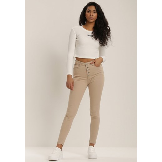 Beżowe Spodnie Skinny Winvienne ze sklepu Renee odzież w kategorii Spodnie damskie - zdjęcie 170140231
