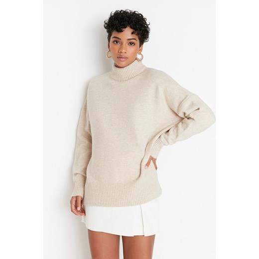 trendyol Sweter w kolorze beżowym ze sklepu Limango Polska w kategorii Swetry damskie - zdjęcie 170141681
