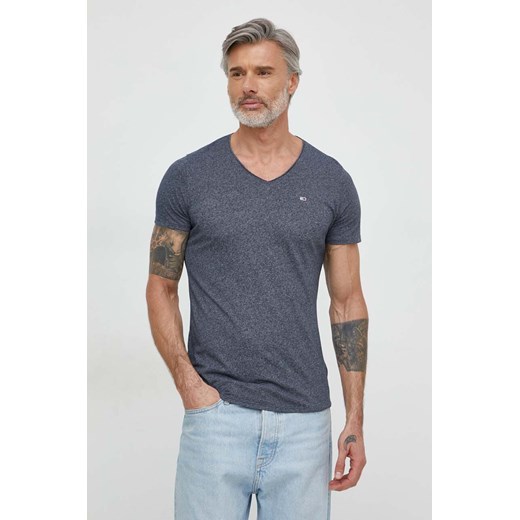Tommy Jeans t-shirt męski kolor granatowy melanżowy DM0DM09587 ze sklepu ANSWEAR.com w kategorii T-shirty męskie - zdjęcie 170143462