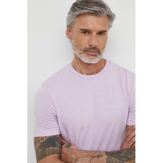 BOSS t-shirt bawełniany kolor fioletowy S ANSWEAR.com