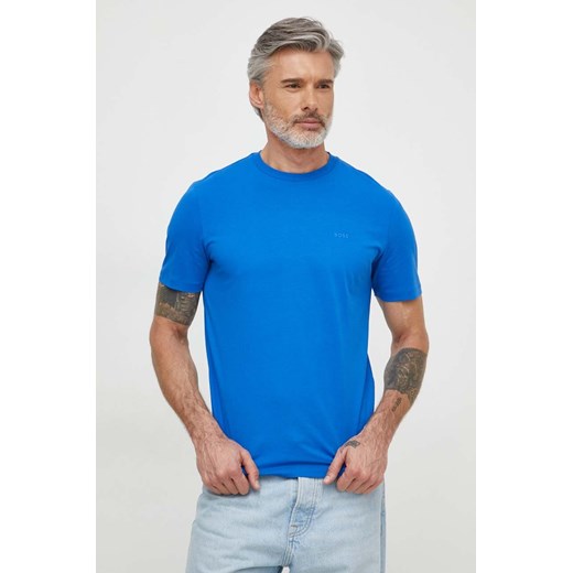 BOSS t-shirt bawełniany kolor turkusowy 50468347 ze sklepu ANSWEAR.com w kategorii T-shirty męskie - zdjęcie 170143593