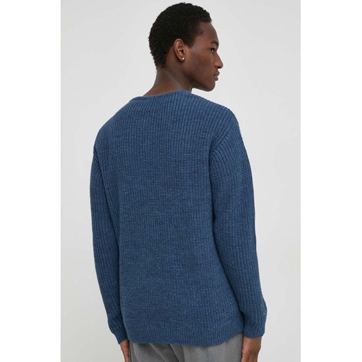 American Vintage sweter z domieszką wełny męski kolor niebieski American Vintage XL ANSWEAR.com