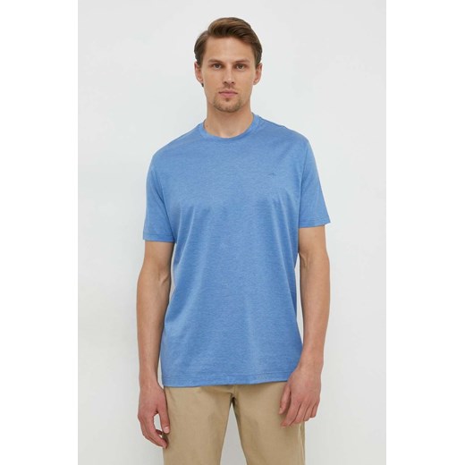 Paul&amp;Shark t-shirt bawełniany męski kolor niebieski gładki Paul&shark M ANSWEAR.com