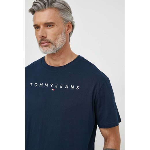 Tommy Jeans t-shirt bawełniany kolor granatowy z aplikacją Tommy Jeans M ANSWEAR.com