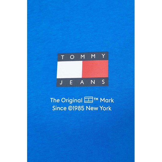 Tommy Jeans t-shirt bawełniany męski kolor niebieski z nadrukiem Tommy Jeans XL ANSWEAR.com