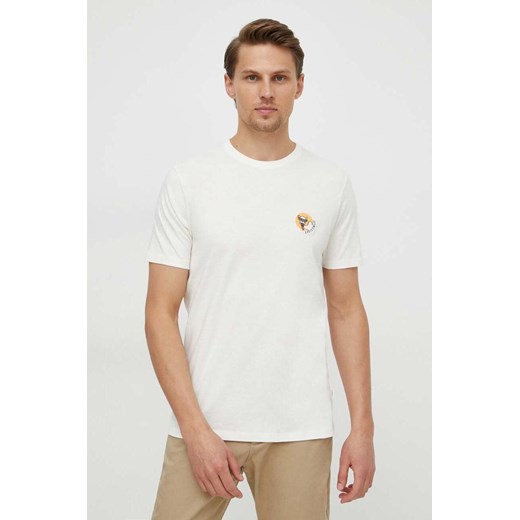 Lindbergh t-shirt bawełniany męski kolor beżowy z aplikacją ze sklepu ANSWEAR.com w kategorii T-shirty męskie - zdjęcie 170144082