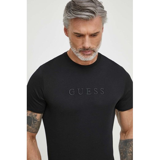 Guess t-shirt bawełniany męski kolor czarny z aplikacją Guess L ANSWEAR.com