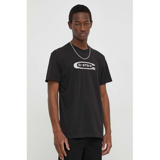 G-Star Raw t-shirt bawełniany męski kolor czarny z nadrukiem M ANSWEAR.com
