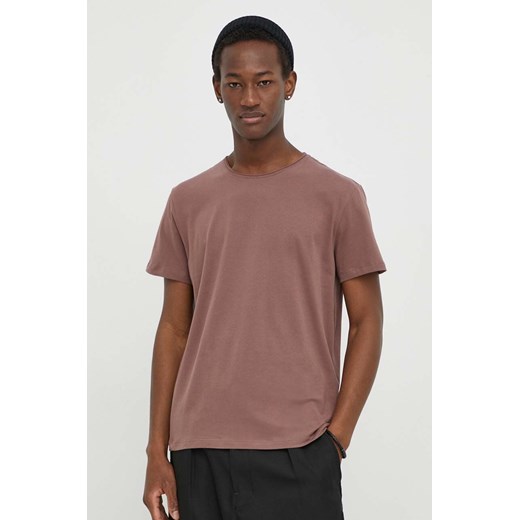 AllSaints t-shirt bawełniany BODEGA męski kolor pomarańczowy gładki ze sklepu ANSWEAR.com w kategorii T-shirty męskie - zdjęcie 170144221