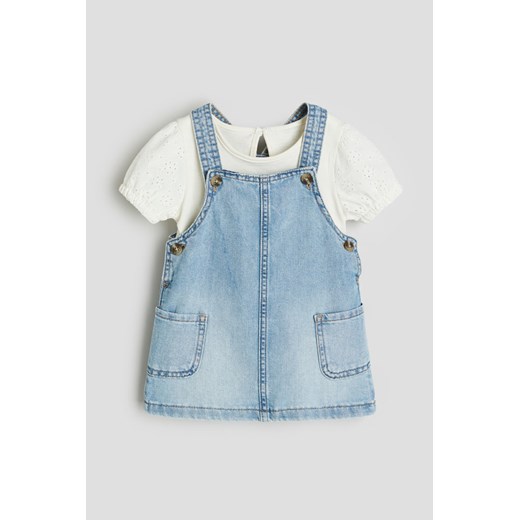 H & M - Bawełniany komplet 2-częściowy - Niebieski ze sklepu H&M w kategorii Komplety niemowlęce - zdjęcie 170147972