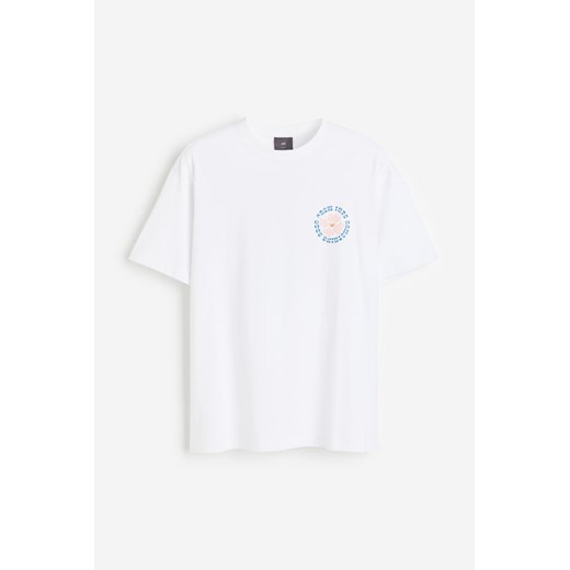 H & M - T-shirt z nadrukiem Loose Fit - Biały ze sklepu H&M w kategorii Bluzki damskie - zdjęcie 170148021