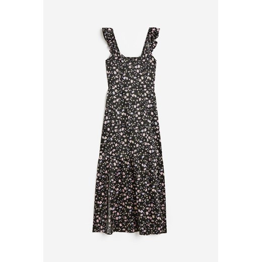 H & M - Satynowa sukienka z falbankami - Czarny ze sklepu H&M w kategorii Sukienki - zdjęcie 170148023