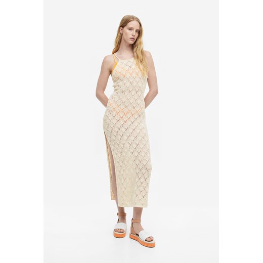 H & M - Plażowa sukienka o wyglądzie szydełkowej robótki - Beżowy ze sklepu H&M w kategorii Sukienki - zdjęcie 170148050