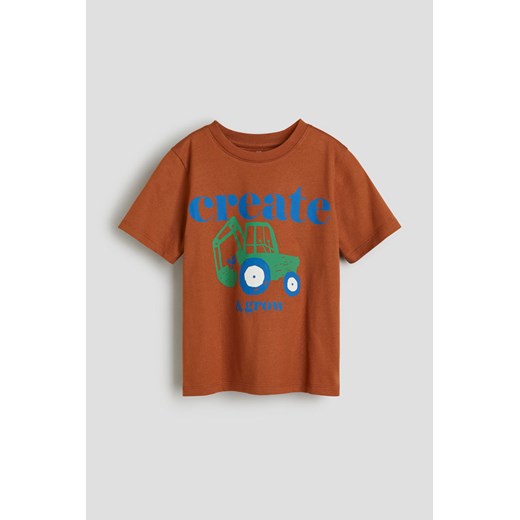 H & M - T-shirt z nadrukiem - Pomarańczowy ze sklepu H&M w kategorii T-shirty chłopięce - zdjęcie 170148123