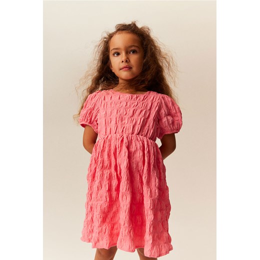 H & M - Sukienka z bufiastym rękawem - Różowy ze sklepu H&M w kategorii Sukienki dziewczęce - zdjęcie 170148152