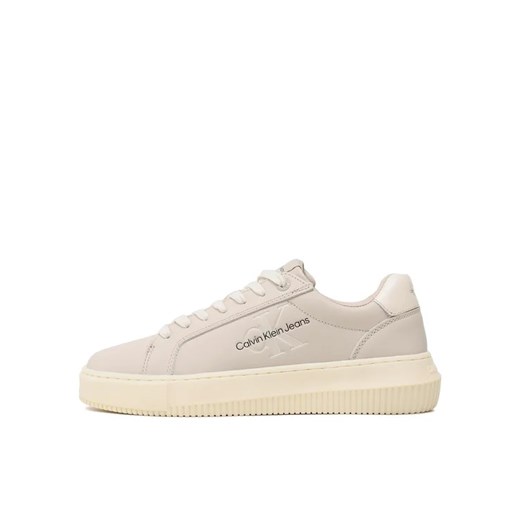 Calvin Klein Jeans Sneakersy Chunky Cupsole Laceup Lth Pearl YW0YW01096 Beżowy 40 MODIVO