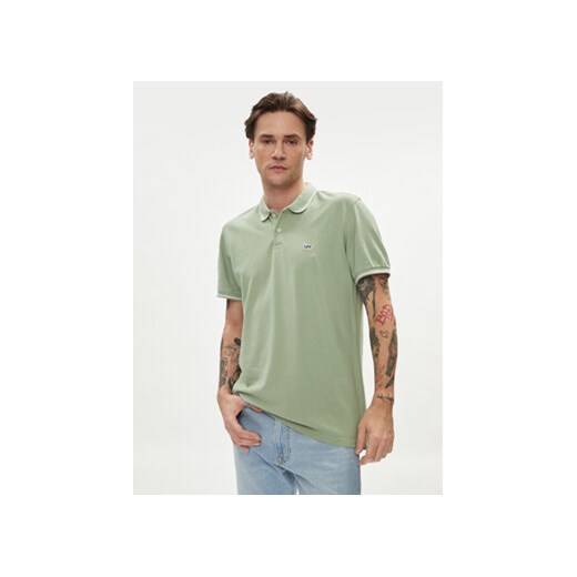 Lee Polo 112349953 Zielony Regular Fit ze sklepu MODIVO w kategorii T-shirty męskie - zdjęcie 170148950
