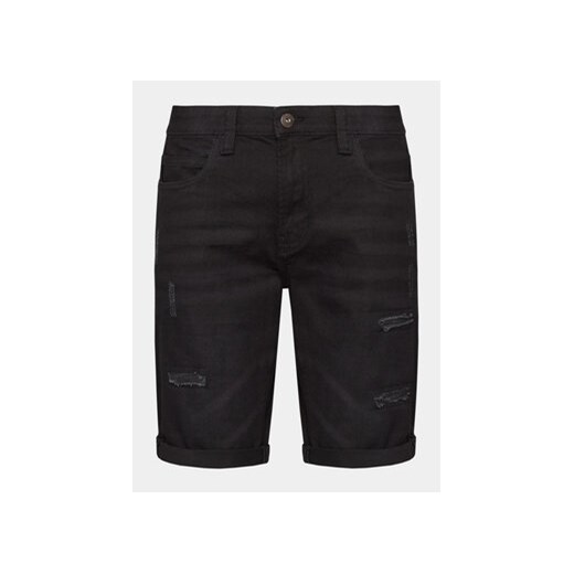 INDICODE Szorty jeansowe Kaden Holes 70-104 Czarny Regular Fit ze sklepu MODIVO w kategorii Spodenki męskie - zdjęcie 170148984