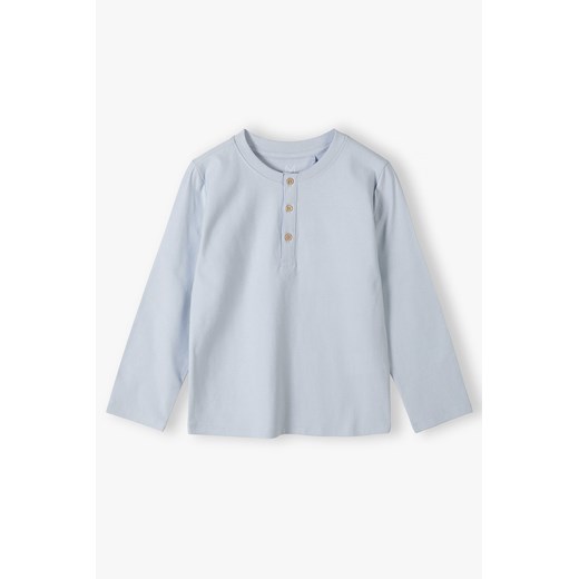 Niebieska dzianinowa bluzka z długim rękawem dla chłopca - Max&Mia ze sklepu 5.10.15 w kategorii T-shirty chłopięce - zdjęcie 170154430